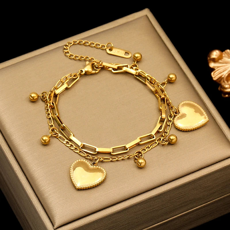 Bracelet torsadé en acier inoxydable 316l doré 18k