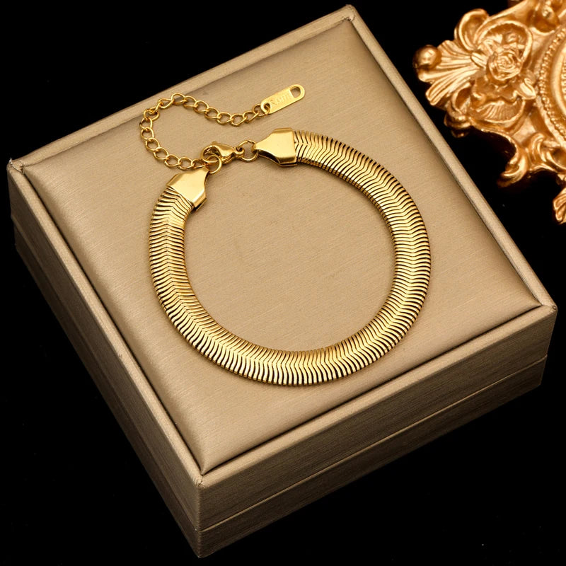 Bracelet torsadé en acier inoxydable 316l doré 18k