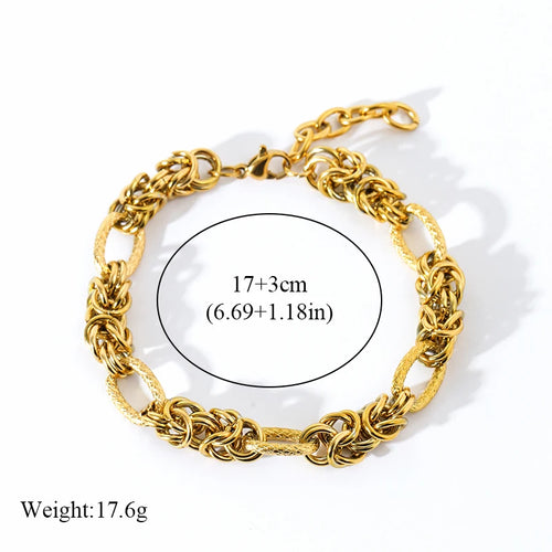 Bracelet torsadé en acier inoxydable 316l doré 18k