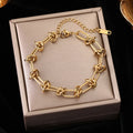 Bracelet torsadé en acier inoxydable 316l doré 18k